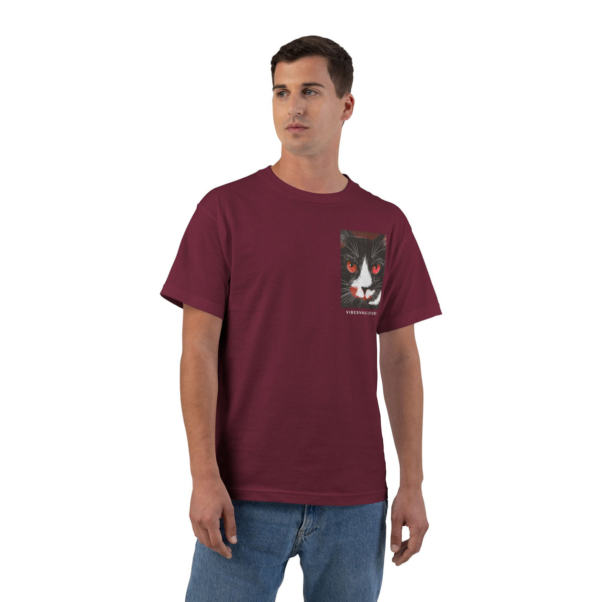 Red Halloween Magazine Cat Edition - T-shirt Top - Retro Fall Witch Wizard Magic -Graphic Tee - Fall Halloween 2026