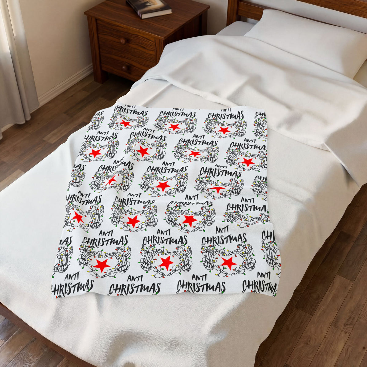 HOLIDAY Skeleton Heart Velveteen Plush Blanket