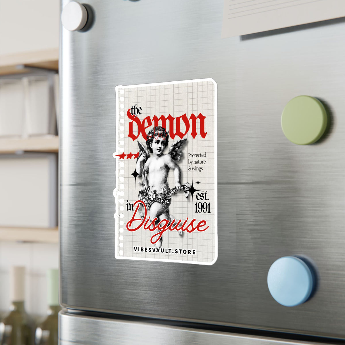 The Demon in Disguise Kiss-Cut Vinyl Sticker — Halloween 2026