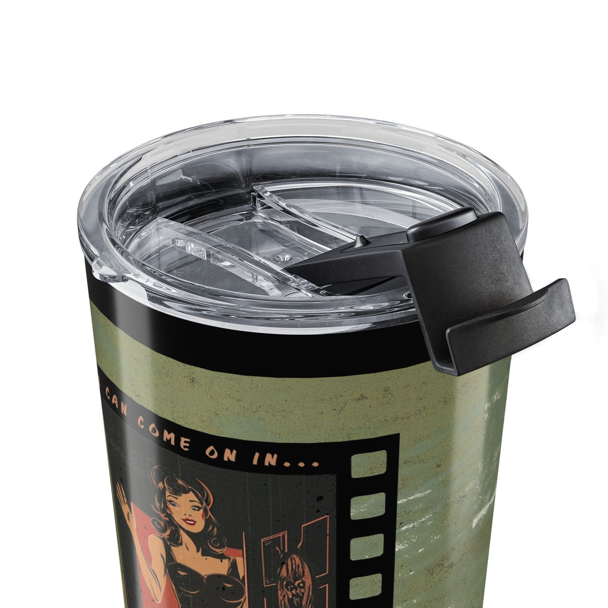 Vampire Coffee Vintage Film Reel 20oz Tumbler — Retro Cinema Travel Mug— Halloween 2026