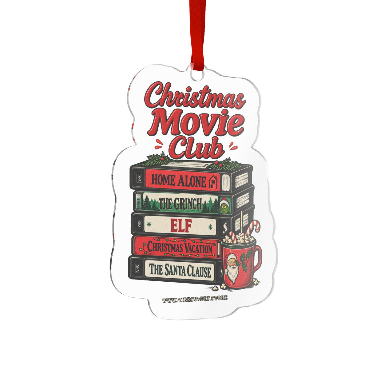 Christmas Movie Club Ornament - Elf, Home Alone, The Grinch, Christmas Vacation and The Santa Clause