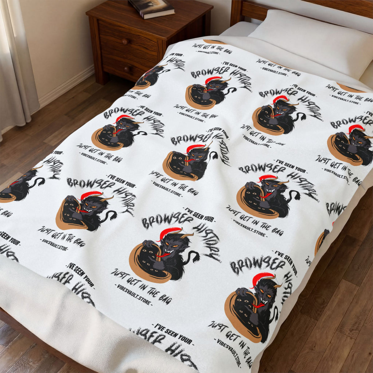 Krampus Santa Hat Christmas Velveteen Plush Blanket