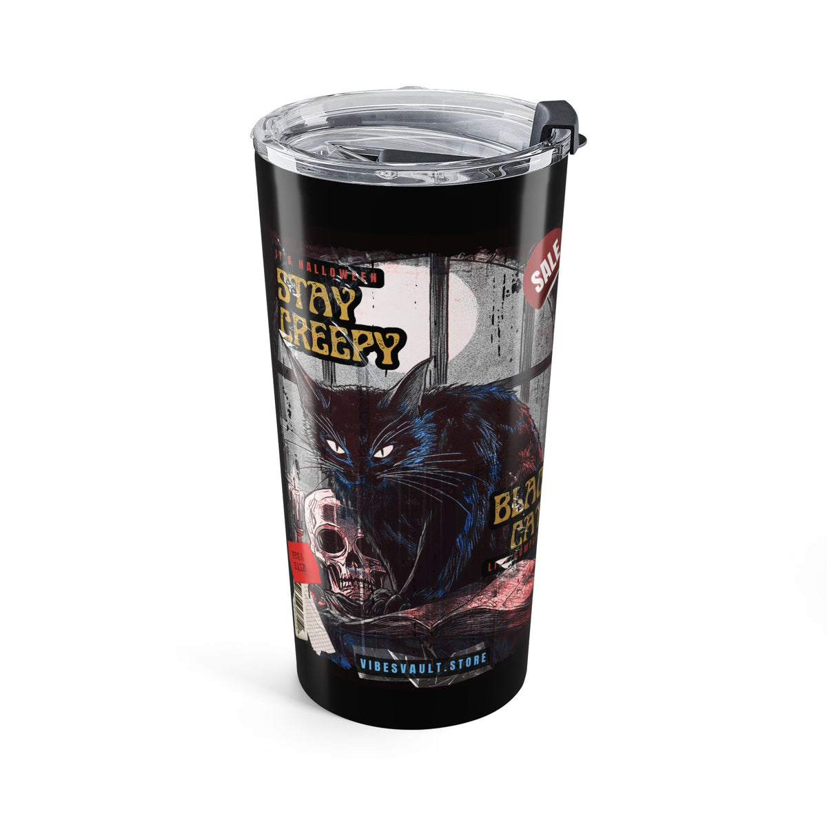 Horror Movie Poster 20oz Tumbler – 'Black Cats' Retro Thriller Design— Halloween 2026