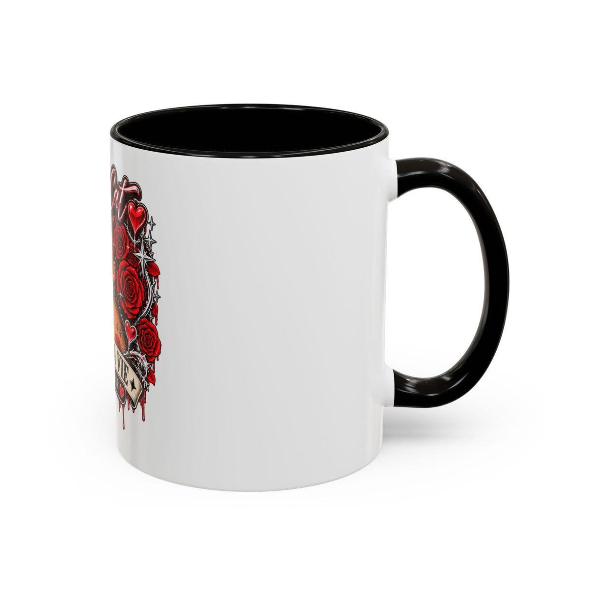 Red Roses Chrome Portrait Colorful Mug 11oz & 15oz