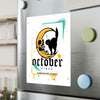 October Vibes Kiss-Cut Vinyl Sticker — Gothic Moon Cat Fall Decal— Halloween 2026