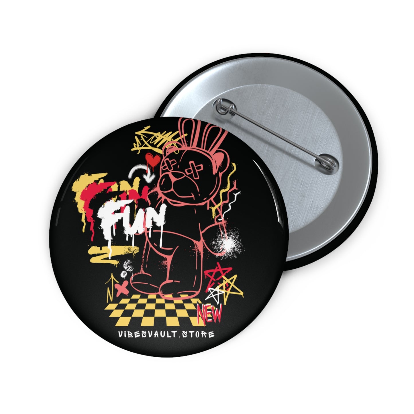 Dead Teddy Bear Pin Button