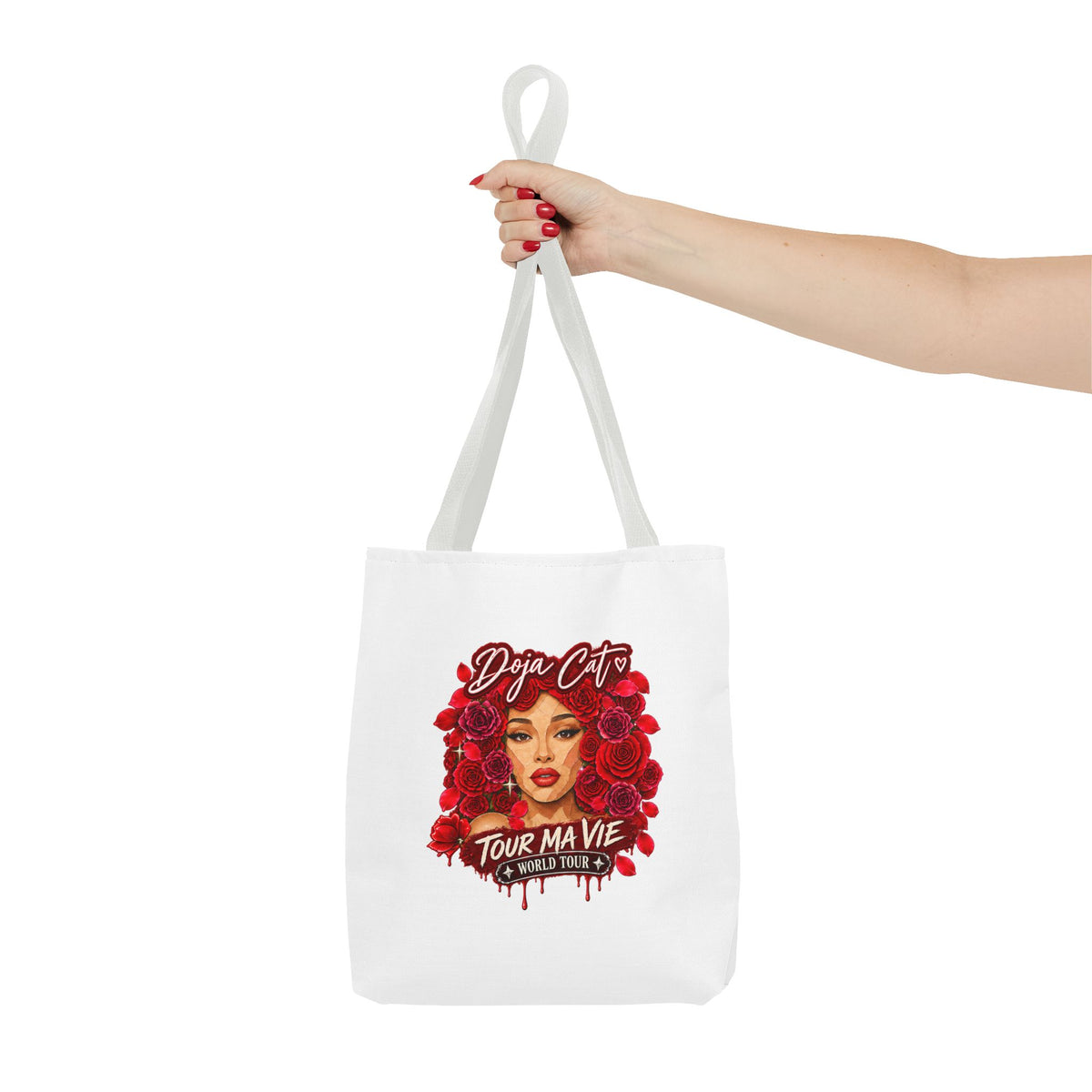 Rose Mosaic Portrait All-Over Print Tote Bag