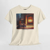 Cozy Fireplace Cat T‑Shirt