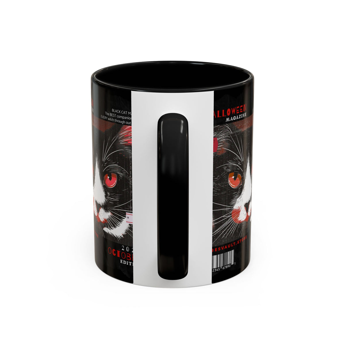 Halloween Cat Coffee Mug — Two-Tone Accent 11/15oz - Fall Halloween 2026
