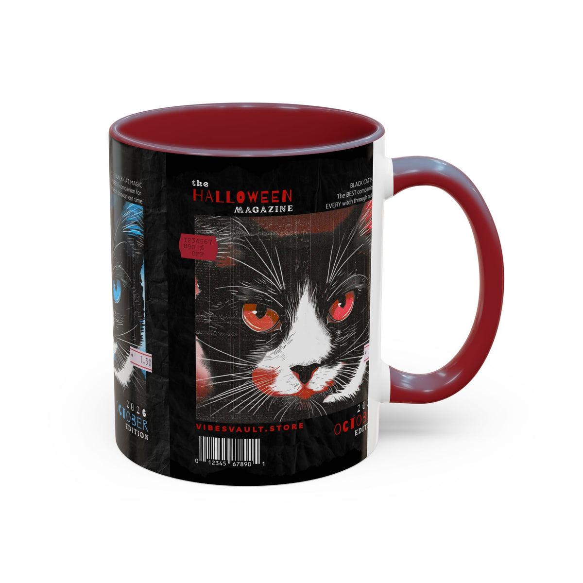 Halloween Cat Coffee Mug — Two-Tone Accent 11/15oz - Fall Halloween 2026