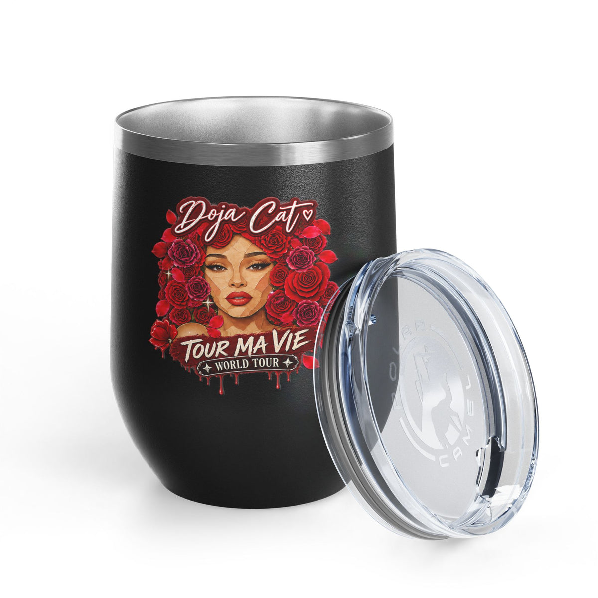 Rose Mosaic Portrait Wine Tumbler 12oz
