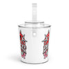 Red Heart Chrome Eye Ice Bucket with Tongs