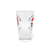 Christmas Skull Pint Glass — "Deck the Dead" 16oz Holiday Beer Glass