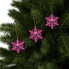 Pink and Black Skull Snowflake Christmas Ornament 1pc, 3pcs, 5pcs, or 10pcs
