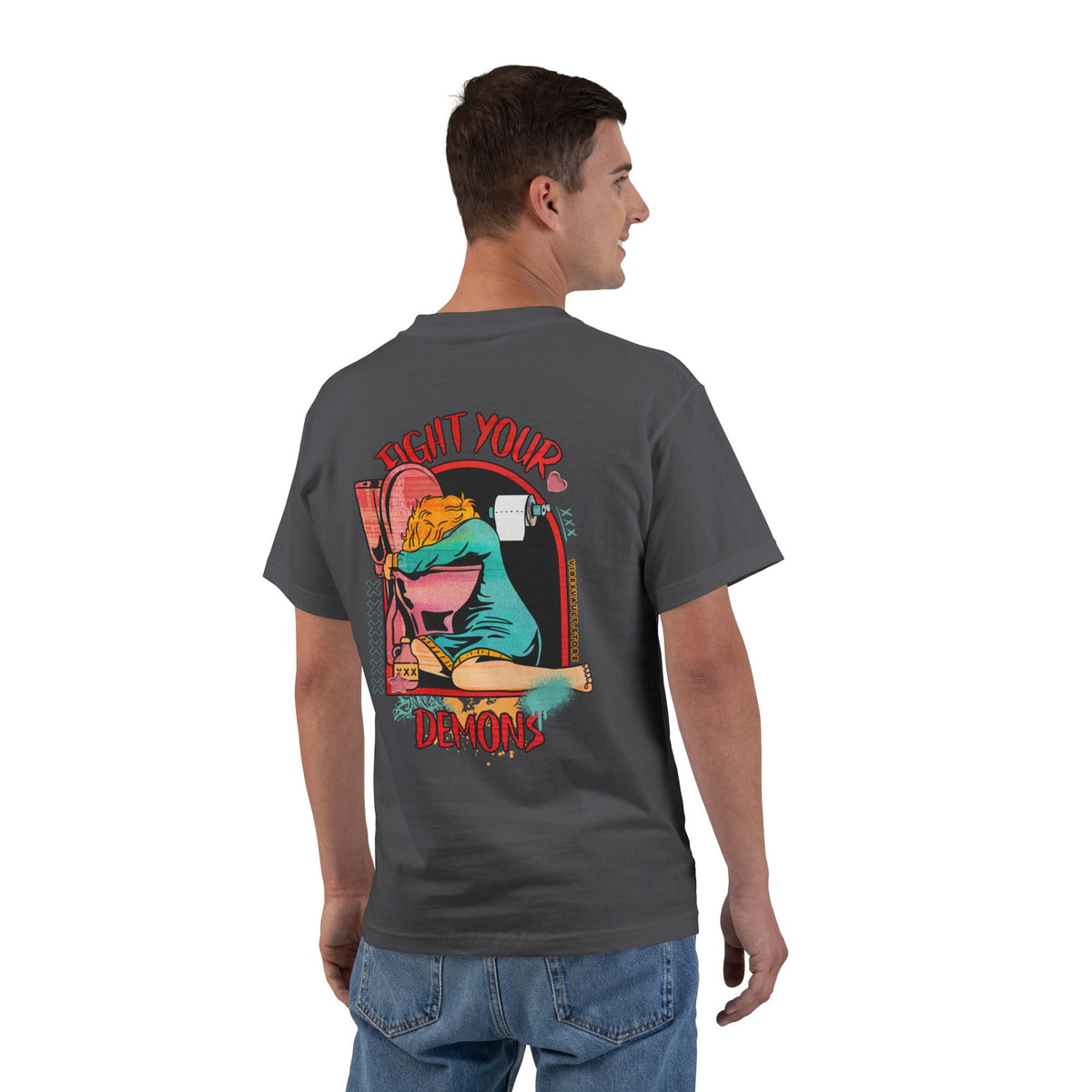 Fight Your Demons XXX - T-shirt Top - Retro Graphic Tee - Fall Halloween 2026