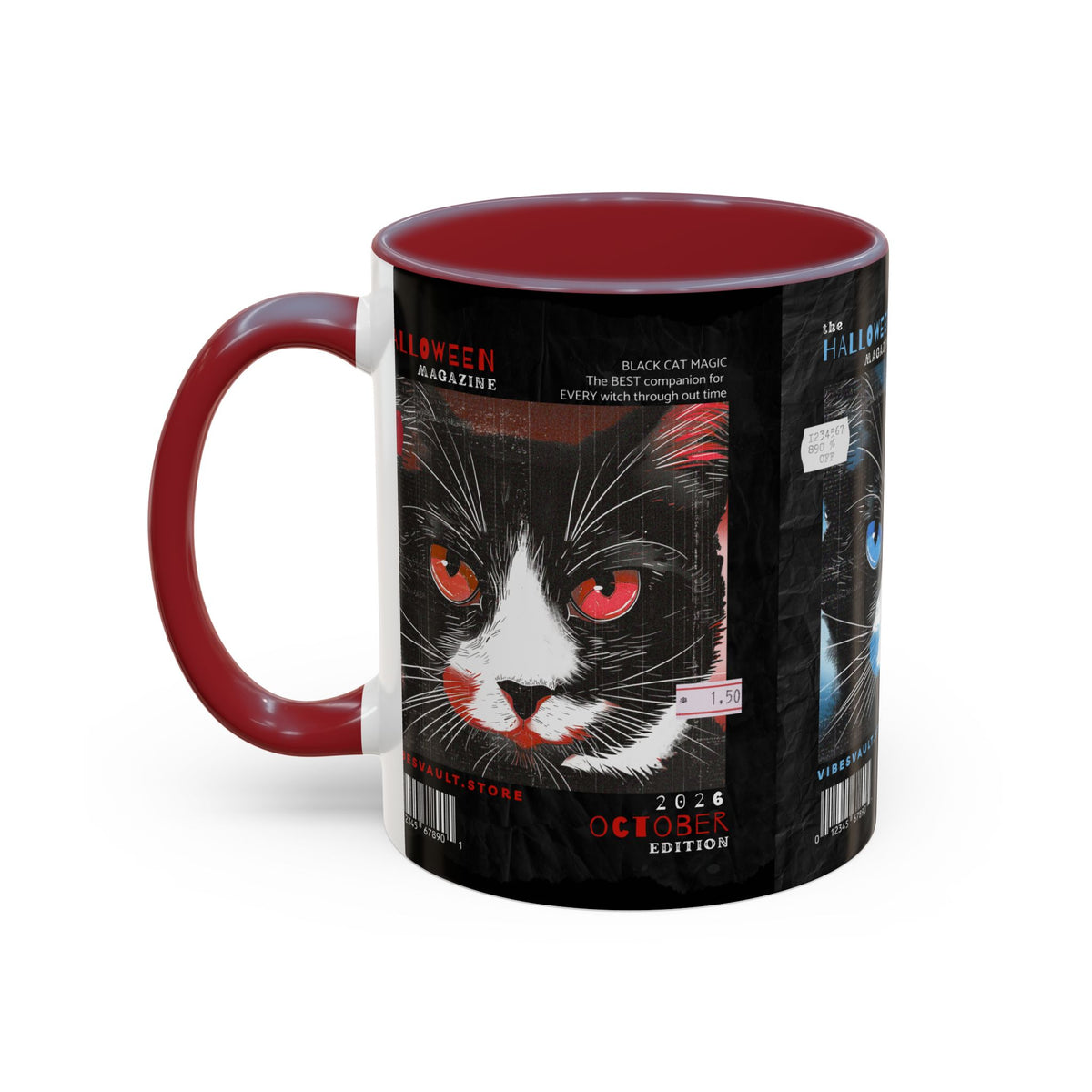 Halloween Cat Coffee Mug — Two-Tone Accent 11/15oz - Fall Halloween 2026
