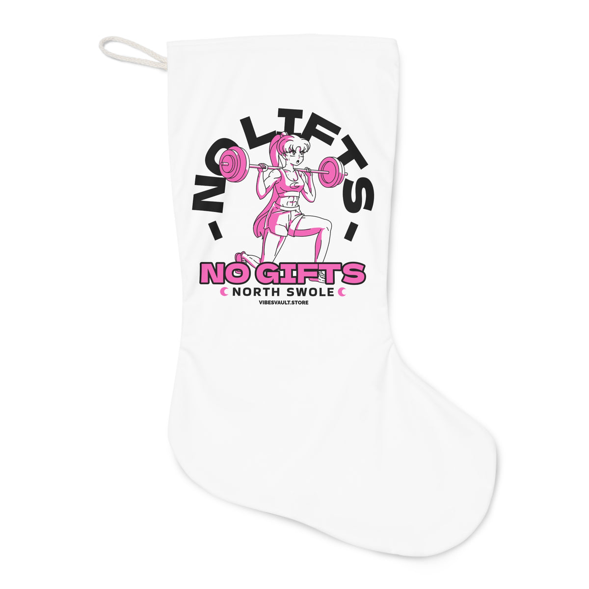 HOLIDAY No Gifts Gym Girl Santa Stocking