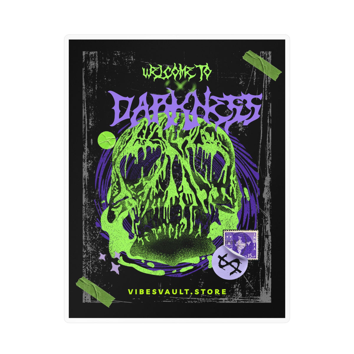 Welcome to Darkness Skull Kiss-Cut Vinyl Decal- Street Vibes — Halloween 2026
