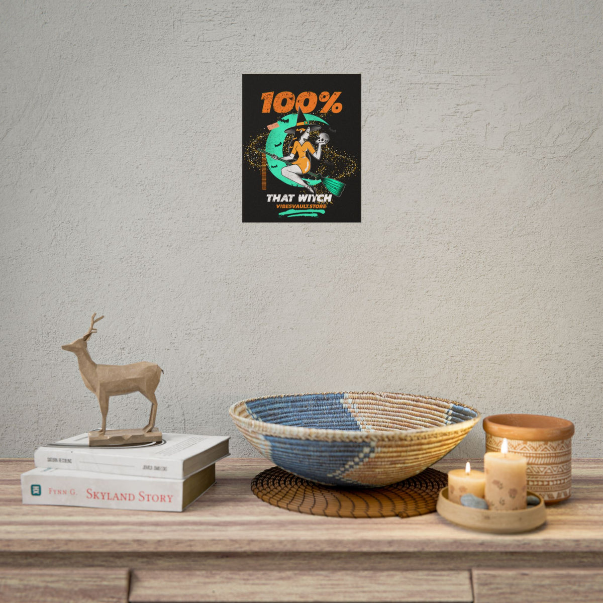 Magic Skull Bats Poster - "100% That Witch" Orange and Green - October Fall 2026