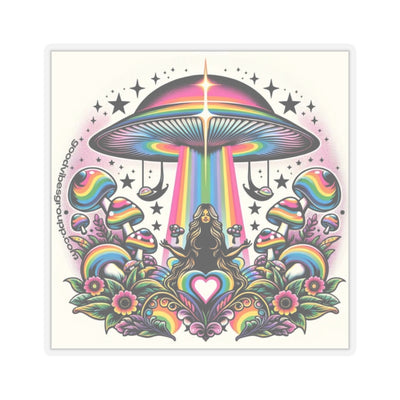 Rainbow UFO Sticker