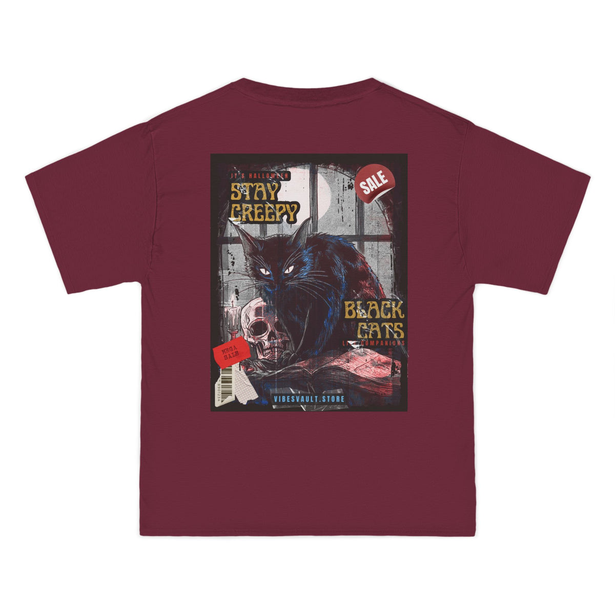 Black Cat "Stay Creepy"- T-shirt Top - Retro Graphic Tee - Fall Halloween 2026