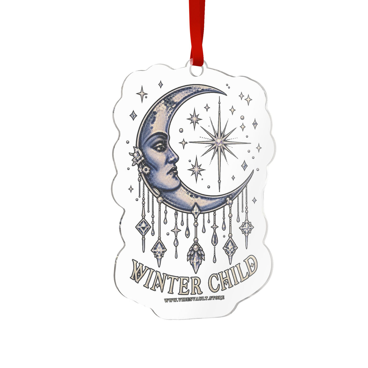 Moon Winter Child Custom Cut Acrylic Ornament Decor