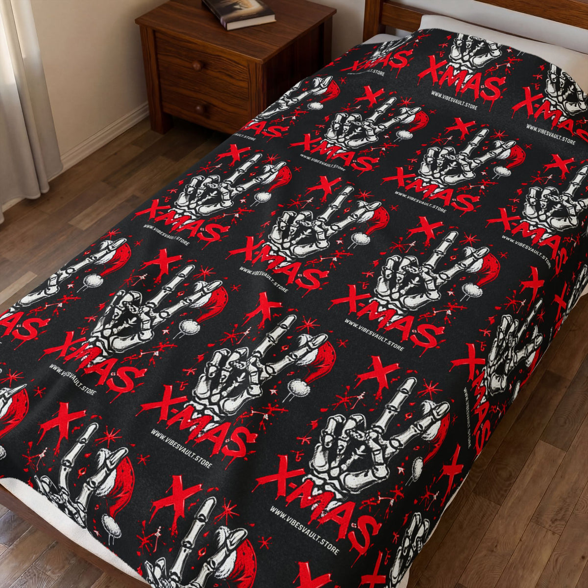 HOLIDAY Rock On Xmas Velveteen Plush Blanket