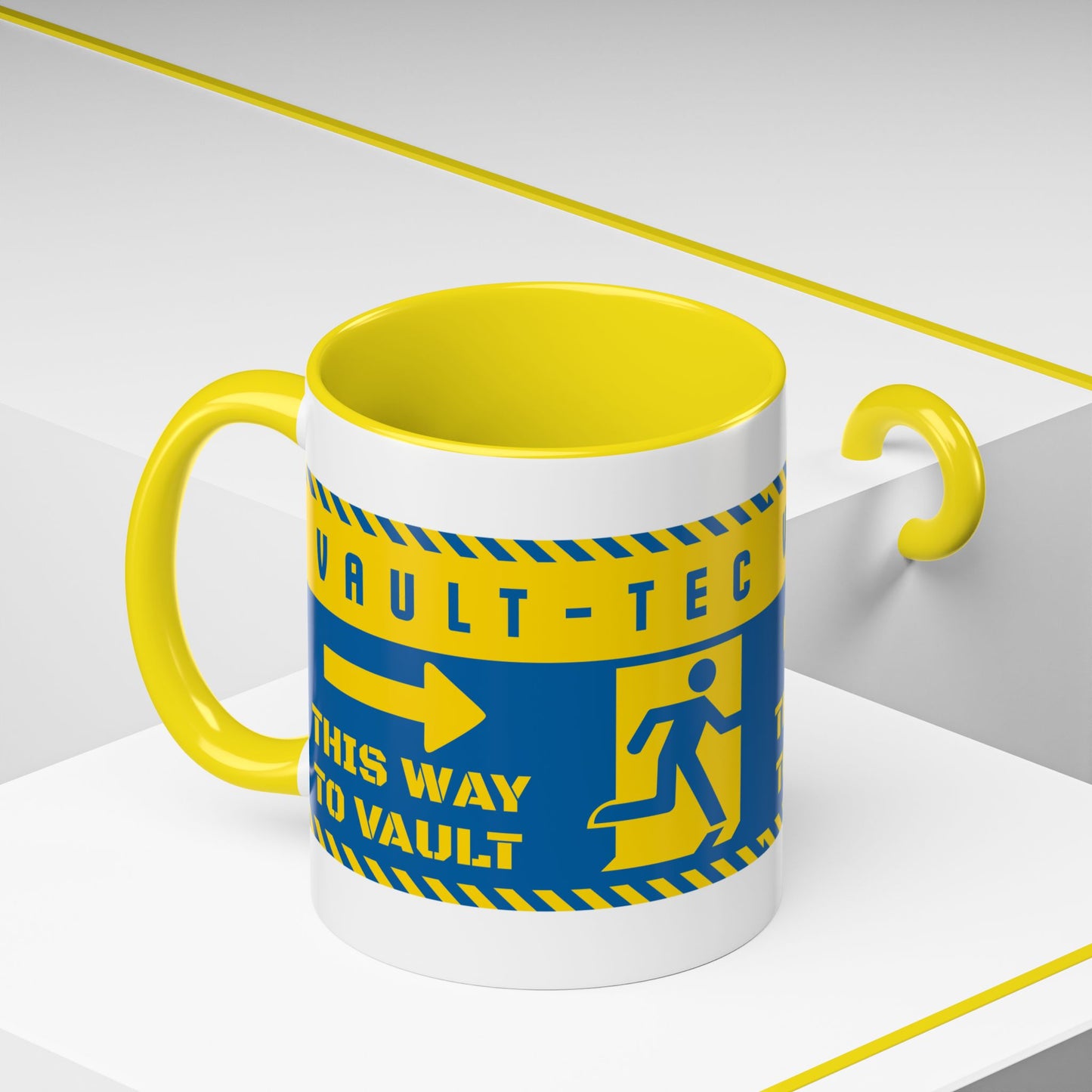 Vault-Tec 'This Way to Vault' Accent Coffee Mug — Fallout-Inspired Gamer Gift