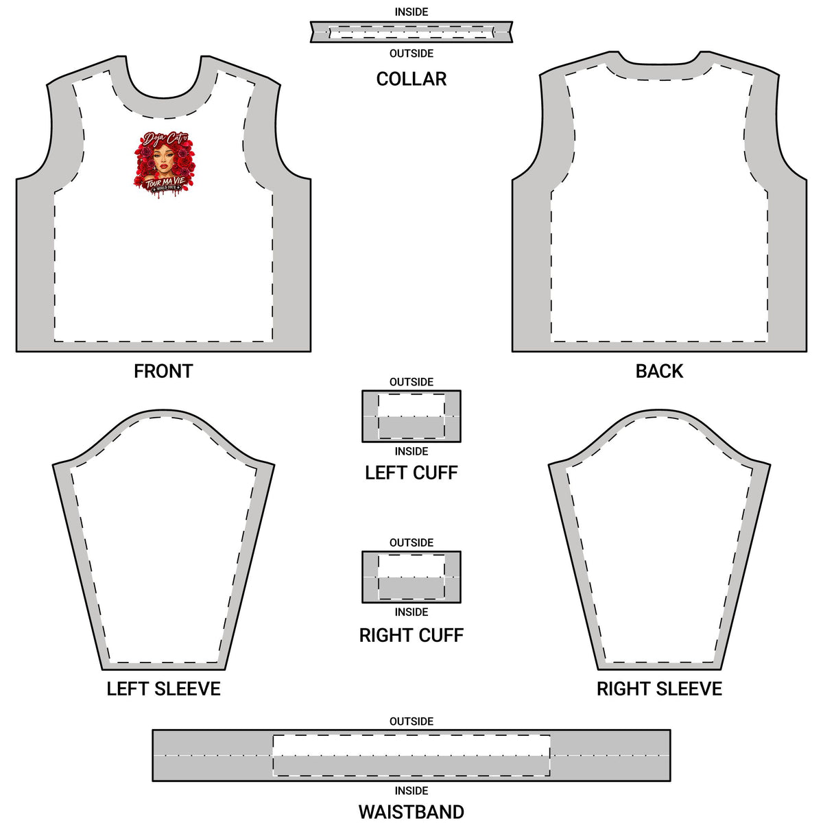 Rose Mosaic Portrait Crew-Neck Sweater