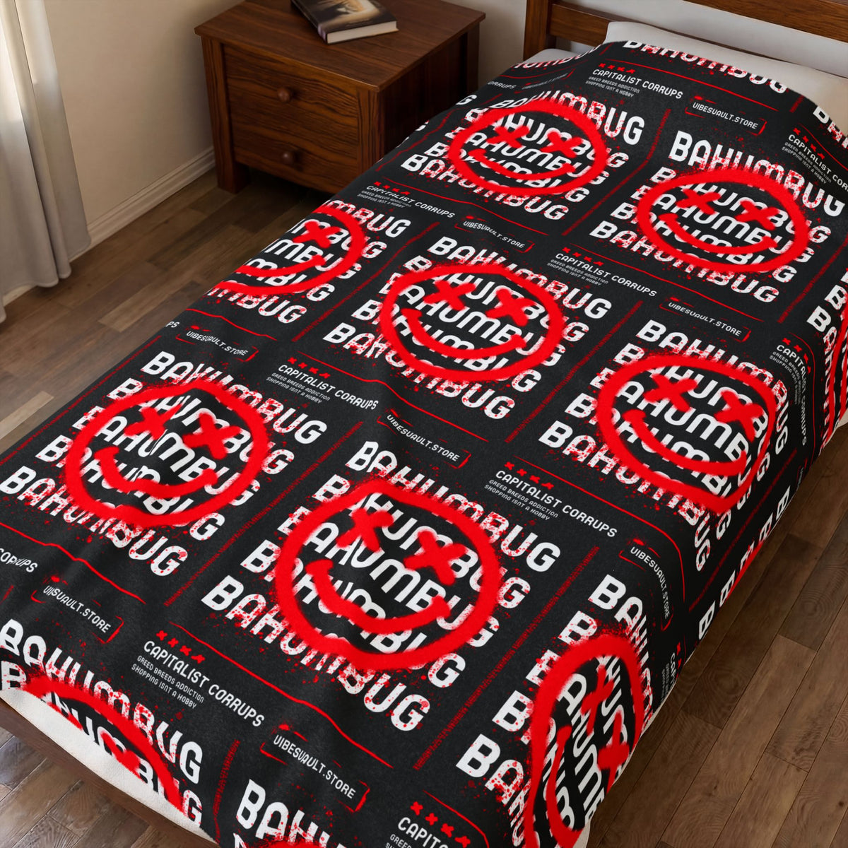 Bah Humbug Funny Meme Velveteen Plush Blanket