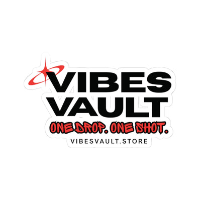 Vibes Vault Logo Sticker with Starburst Kiss-Cut Decal