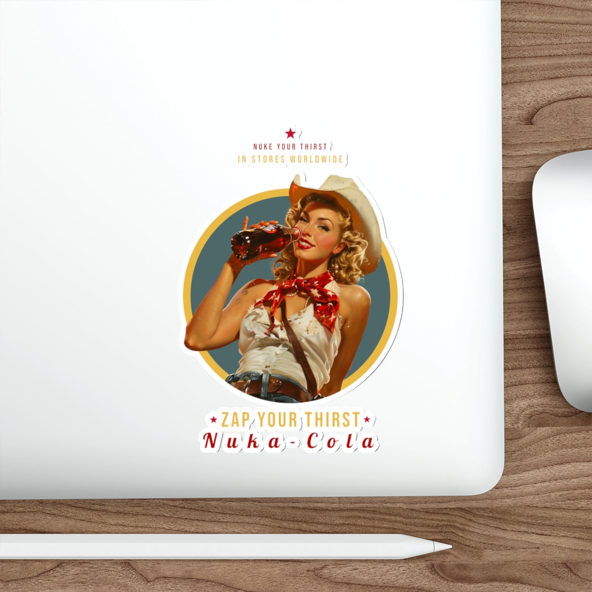 Die-Cut Sticker — Fallout Retro Pinup 'Zap Your Thirst' Nuka-Cola Vintage Soda Decal