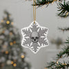 Gray Goth Skull Snowflake Christmas Ornament 1pc, 3pcs, 5pcs, or 10pcs