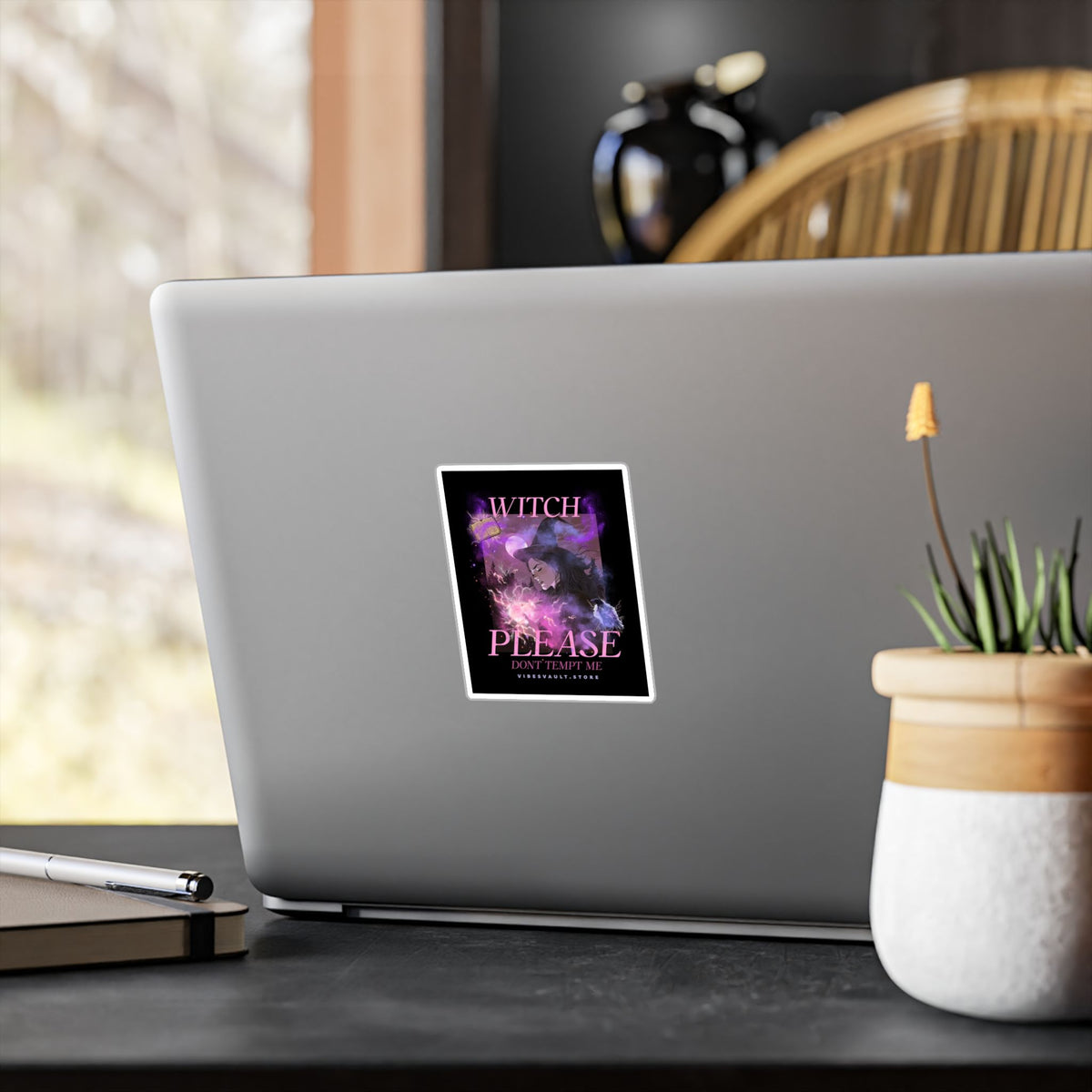 Witch Please Vinyl Sticker — 'Don't Tempt Me' Gothic Witchy Kiss-Cut Decal— Halloween 2026