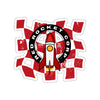 Red Rocket Corp. Fallout Die-Cut Sticker — Retro Rocket Logo Sticker for Laptops, Water Bottles & Gear