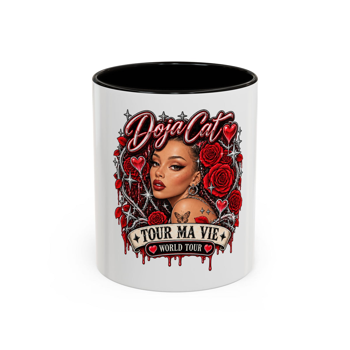 Red Roses Chrome Portrait Colorful Mug 11oz & 15oz