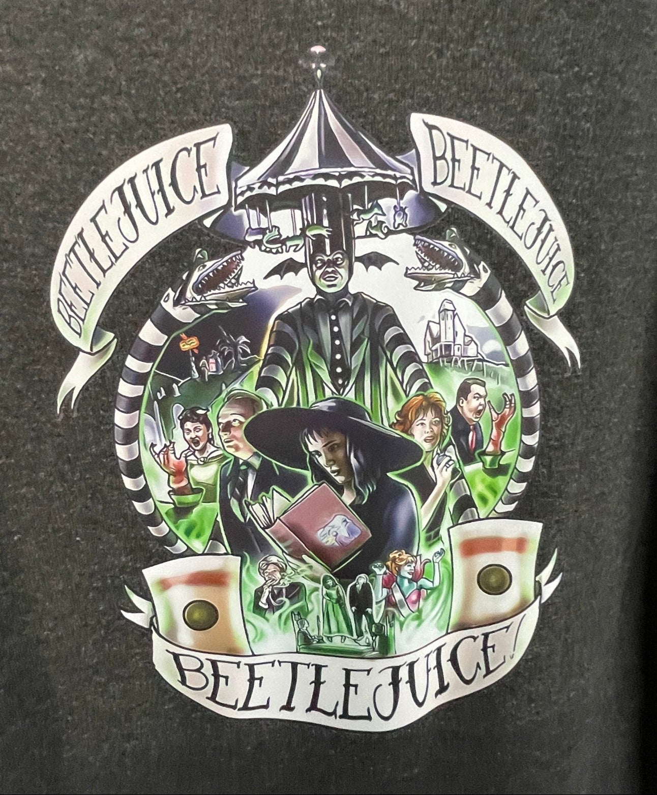 Grey Soft Hoodie Vest Beetlejuice