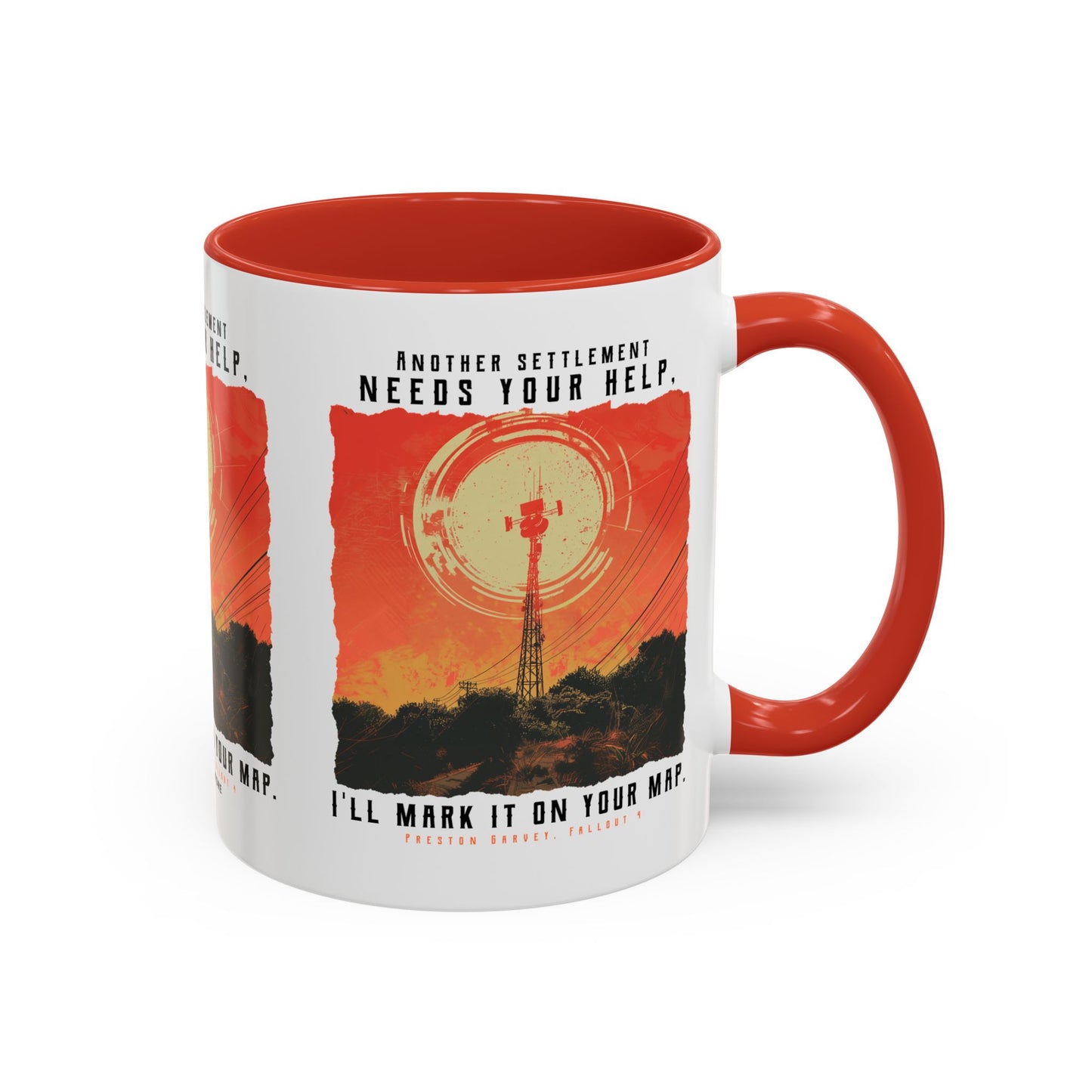 I'll Mark It On Your Map Fallout Coffee Mug — Vintage Radio Tower Accent Mug