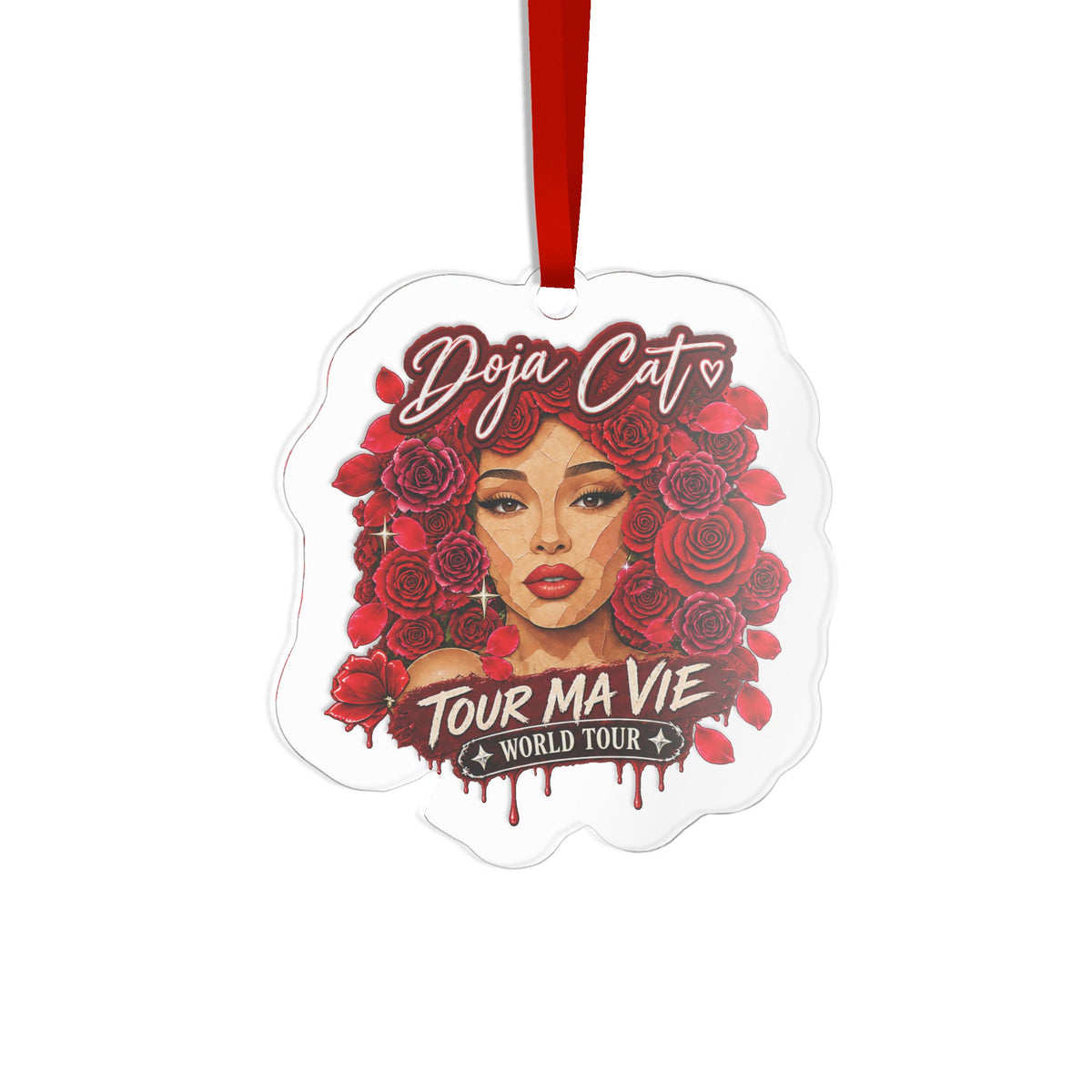 Rose Mosaic Portrait Custom Cut Acrylic Ornament