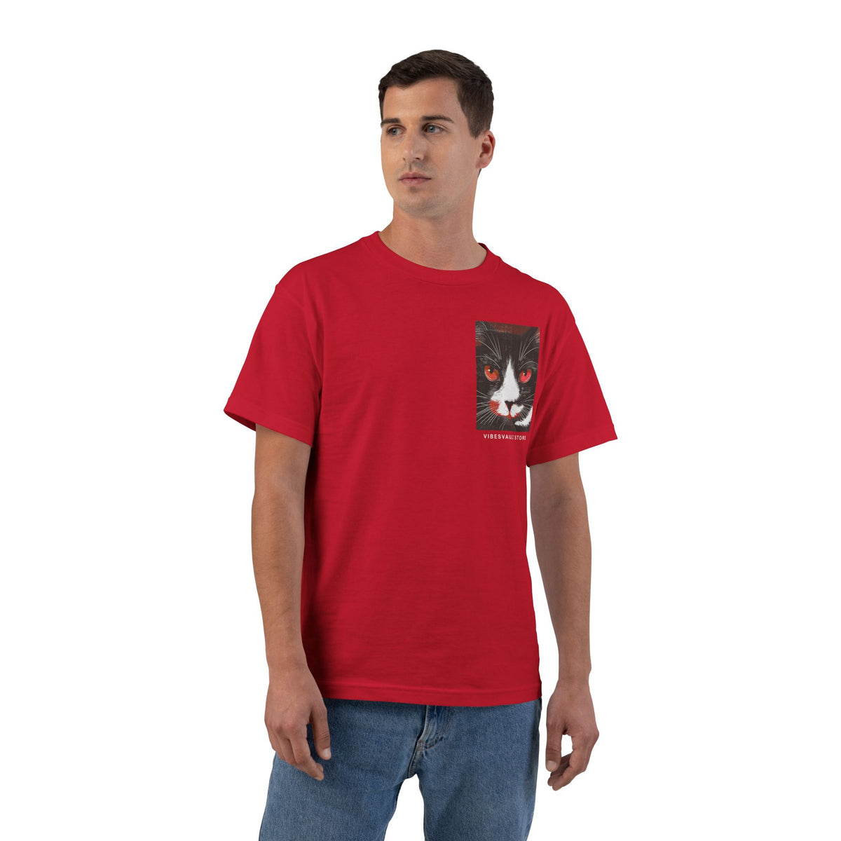 Red Halloween Magazine Cat Edition - T-shirt Top - Retro Fall Witch Wizard Magic -Graphic Tee - Fall Halloween 2026