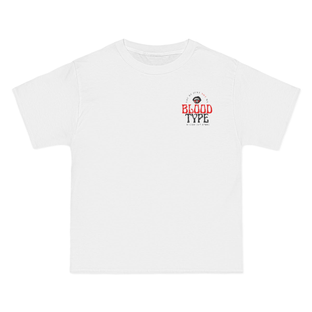 "You're Just Not My Blood Type" Retro Vampire Heart Graphic Tee - Fall Halloween 2026