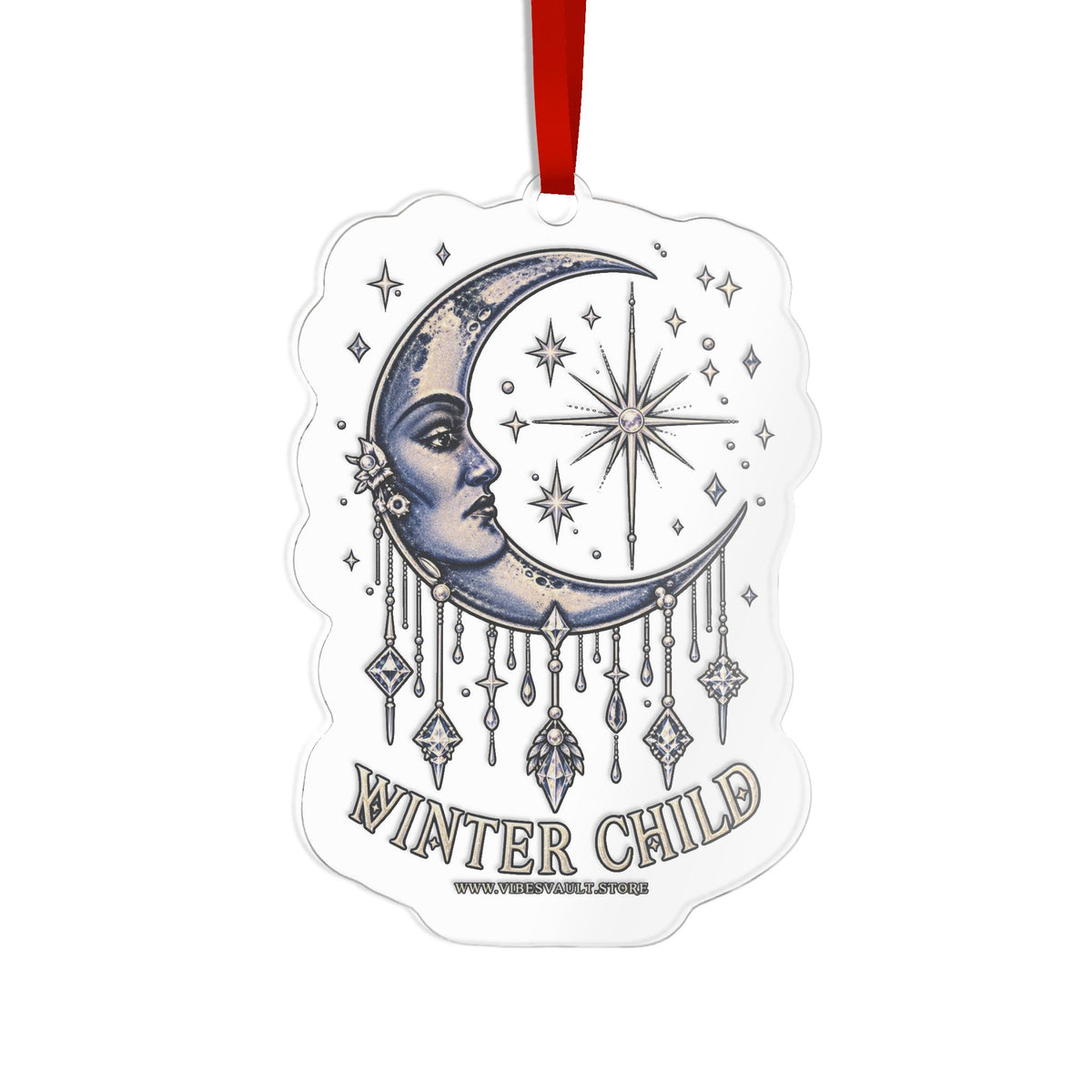 Moon Winter Child Custom Cut Acrylic Ornament Decor