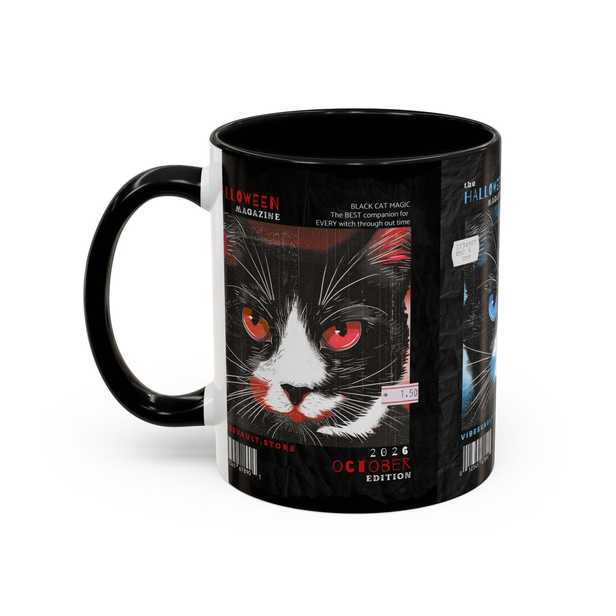 Halloween Cat Coffee Mug — Two-Tone Accent 11/15oz - Fall Halloween 2026