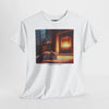 Cozy Fireplace Cat T‑Shirt