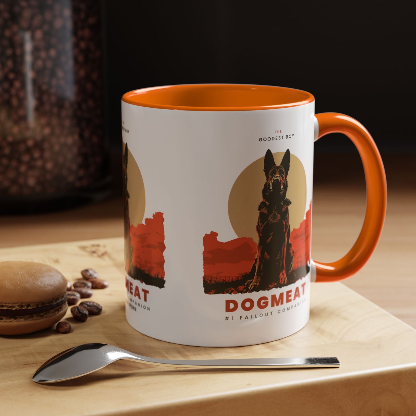Dogmeat Fallout Mug — Retro K9 Accent Coffee Cup (11/15oz)