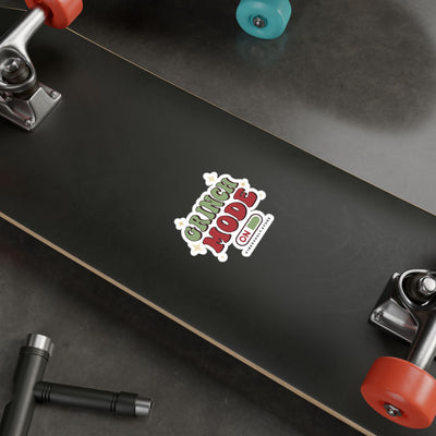 Grinch Mode Kiss-Cut Vinyl Sticker — Holiday Decal ("ON" Power Bar)