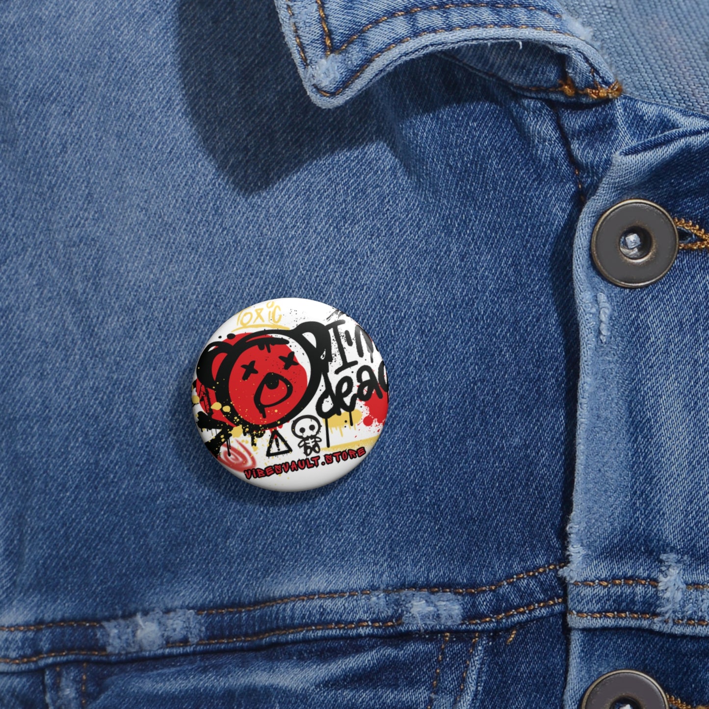 I'm Dead Teddy Bear Pin Button