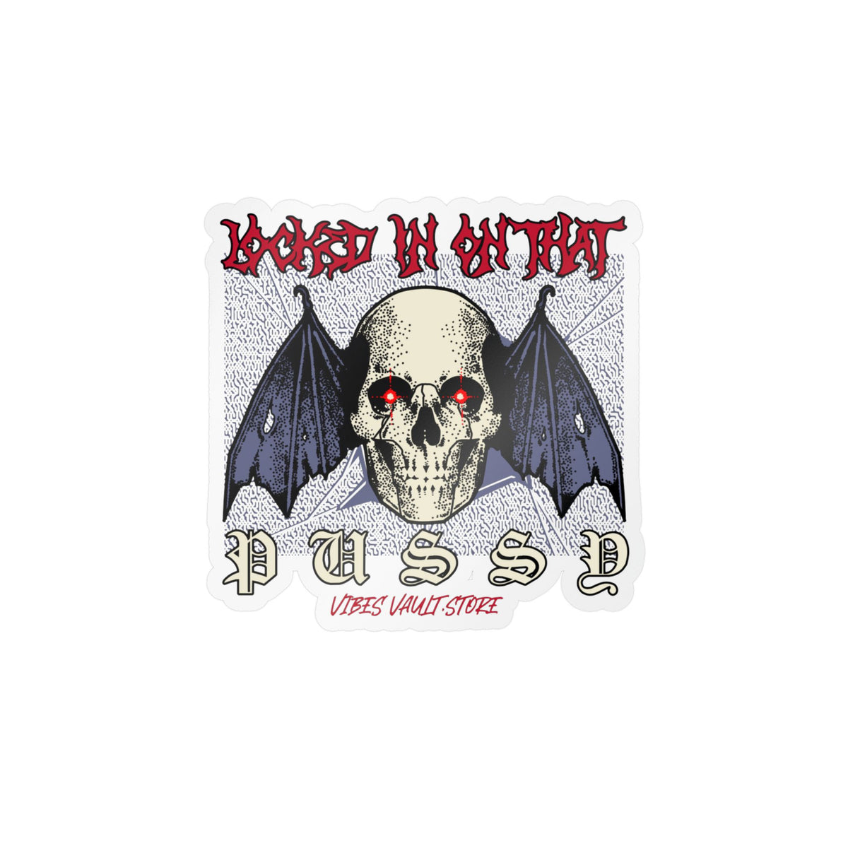 Gothic Skull Bat Kiss-Cut Vinyl Decal - Wings Fly Pussy — Halloween 2026