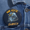 Fallout War Never Changes Pin Button — Retro Post‑Apocalyptic Helmet Badge