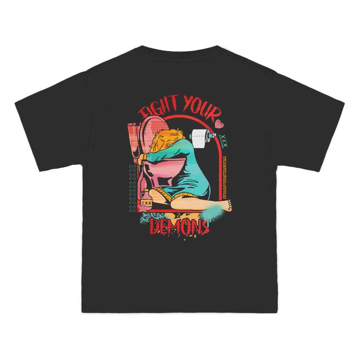 Fight Your Demons XXX - T-shirt Top - Retro Graphic Tee - Fall Halloween 2026